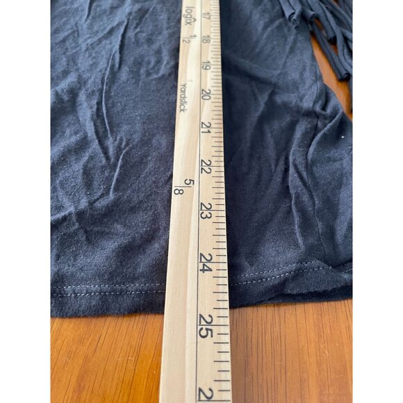 Free People Western Boho Style Y2K Women's Fringe Sleeve Black Top Size M - Picture 10 of 10